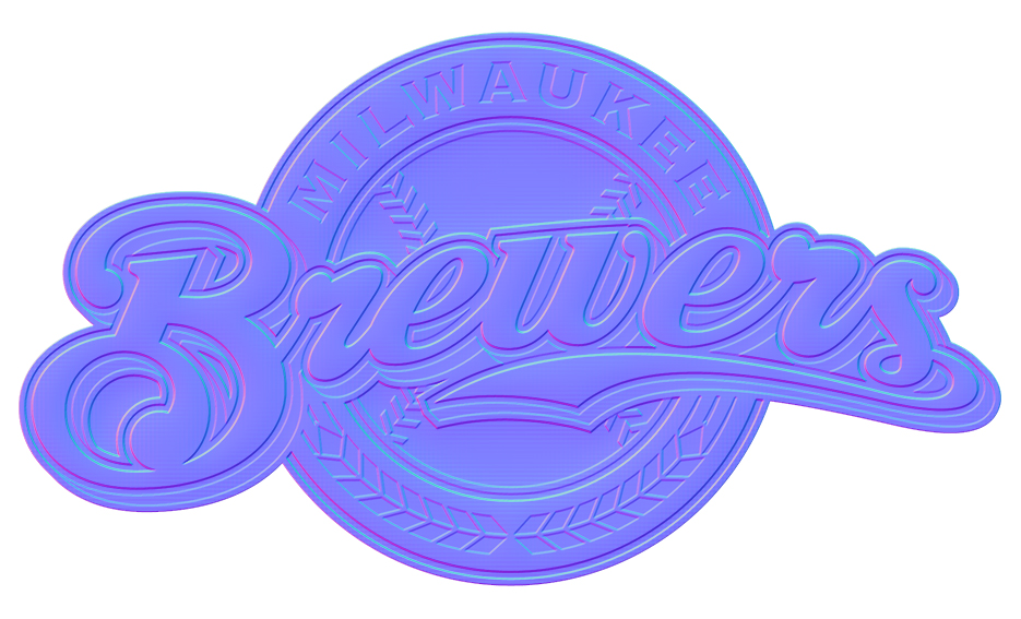 Milwaukee Brewers Colorful Embossed Logo iron on paper